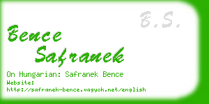 bence safranek business card